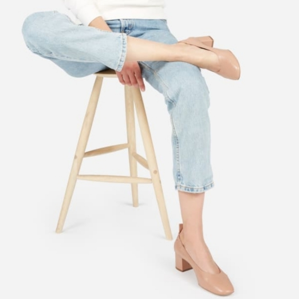 EVERLANE The Day Heel Nude leather Size 9